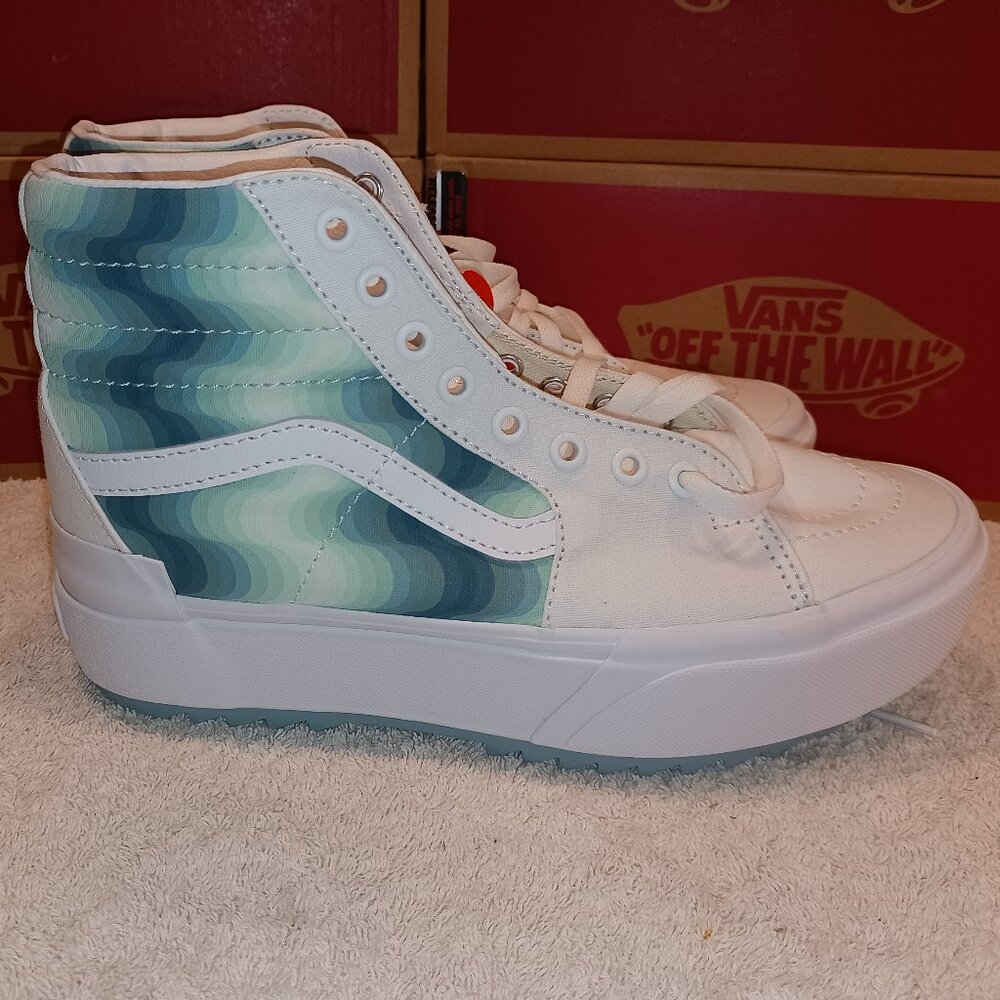 Vans Men's 8/Women's 9.5 Platform Sk8 Hi Stacked Mint Gradient Green VN0A4BTWV6Q